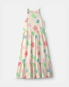 Girls Tropical Floral Sleeveless Maxi Dress - Ivory, image 1 of 4 slides