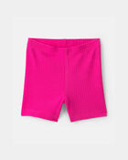 Baby Girl Ribbed Bike Shorts - Pink, image 1 of 4 slides