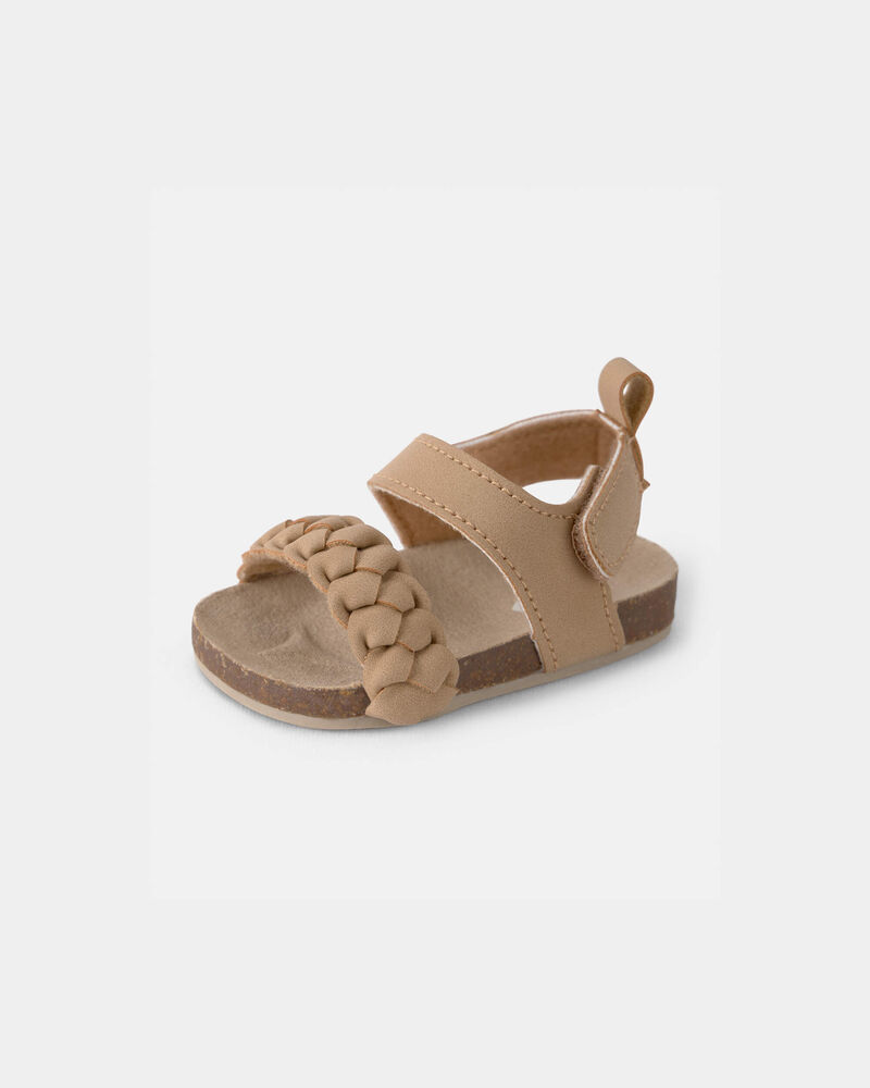 Baby Girl Braided Sandals - Brown, image 6 of 6 slides
