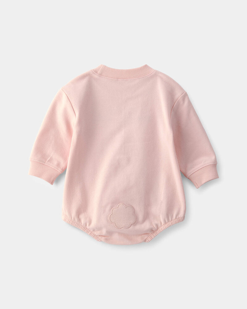 Baby Girl Bunny Bubble Romper & Hat Set - Pink, image 2 of 6 slides