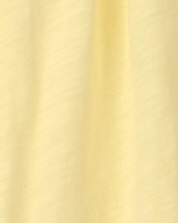 Baby Girl Sleeveless Romper with Eyelet Straps - Yellow, 