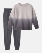 Boys 2-Piece Ombre French Terry Pullover & Pant Set - Grey, image 1 of 6 slides