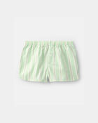Girls 'Club Snooze' Flower Short-Sleeve Loose Fit 2-Piece Pajama Set - Ivory/Green, image 2 of 6 slides