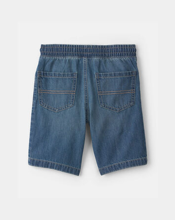 Boys Patchwork Denim Shorts - Medium Wash, 