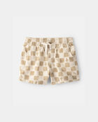 Toddler Boy Cactus Checkered Drawstring Shorts - Beige, image 1 of 4 slides
