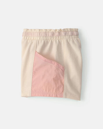 Baby Girl French Terry Shorts - Pink/Ivory, 