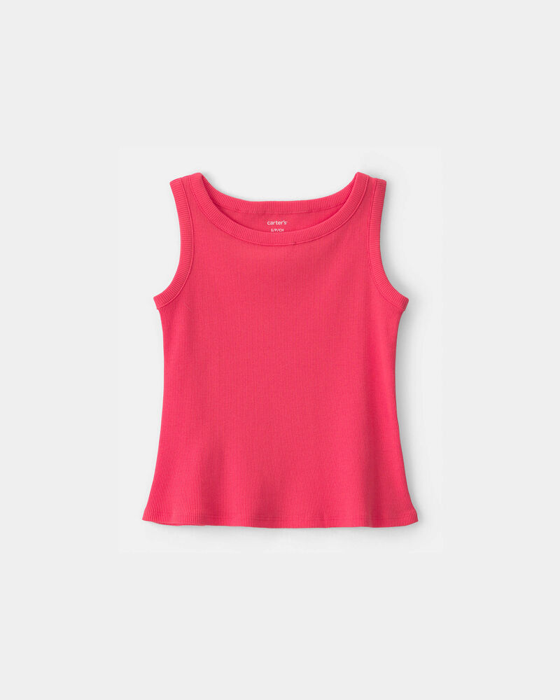 Girls Rib Tank Top - coral, image 1 of 3 slides