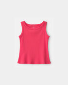 Girls Rib Tank Top - coral, image 1 of 3 slides