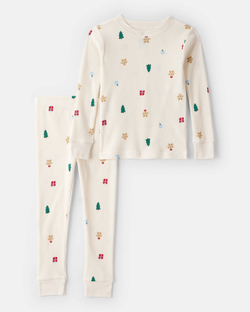 Toddler Holiday Print 2-Piece Pajama Set , image 1 of 3 slides