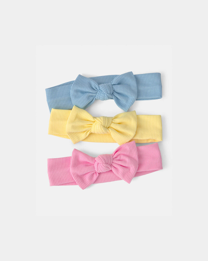 Baby Girl 3-Pack Solid Headbands, image 1 of 1 slides