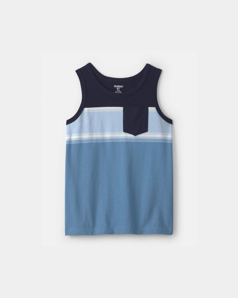 Boys Colorblock Pocket Tank Top - Navy, image 1 of 3 slides