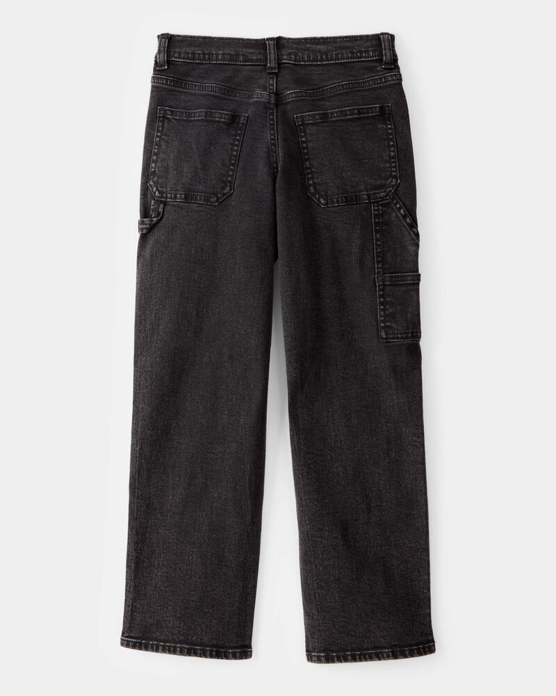 Boys Baggy Iconic Denim Carpenter Pants - Black Wash, image 2 of 4 slides