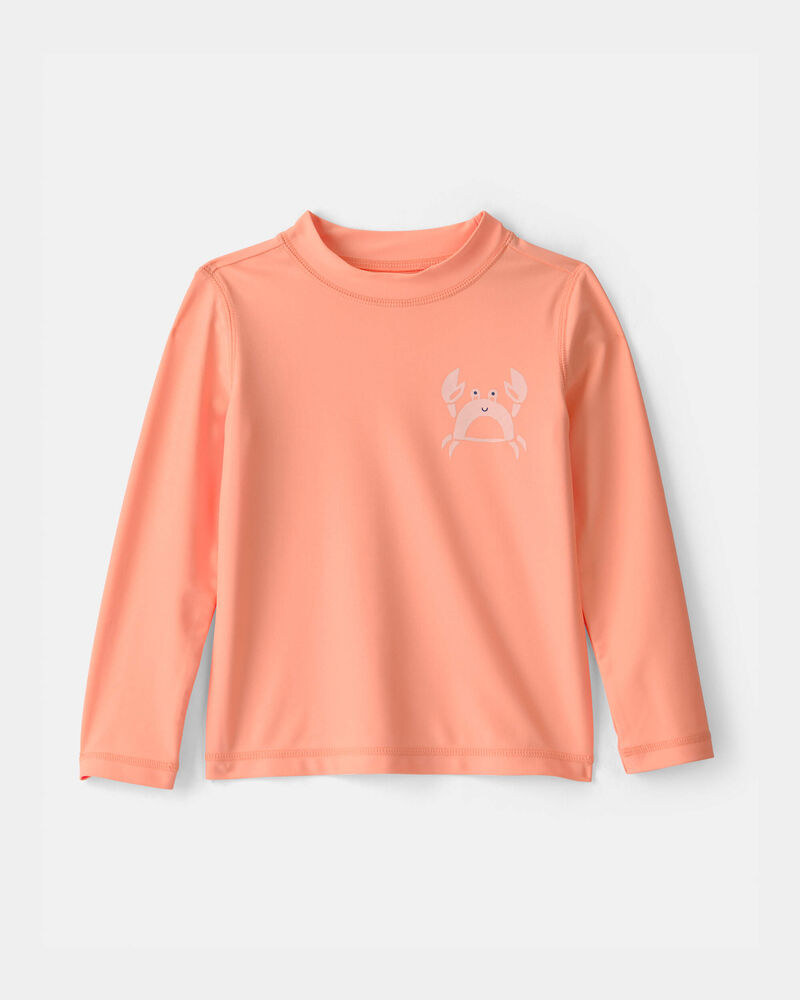Toddler Boy Crab Long-Sleeve Rashguard - Orange, image 1 of 4 slides