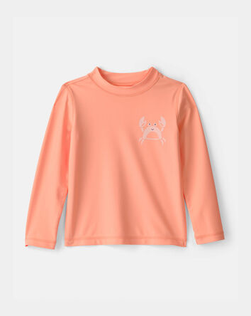 Toddler Boy Crab Long-Sleeve Rashguard - Orange, 