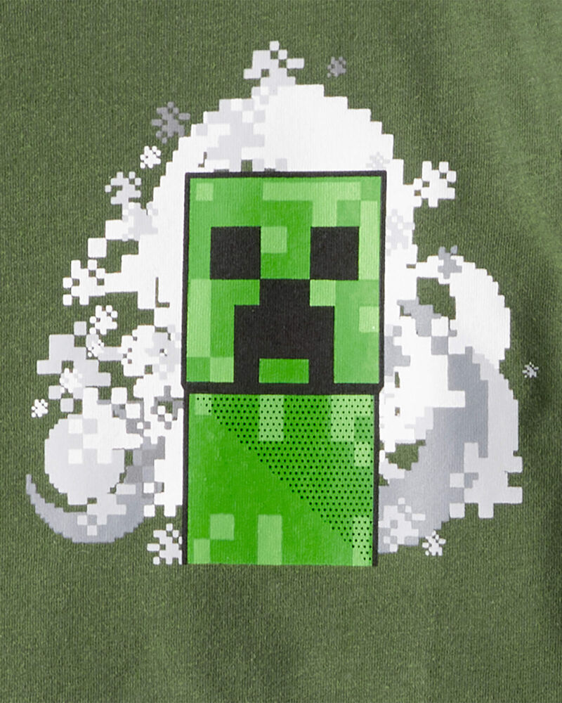 Boys 3-Pack Minecraft&reg; Print Long-Sleeve Tops - Green/White, image 4 of 4 slides