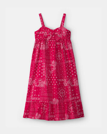 Girls Sleeveless Bandana Dress - Red, 