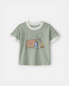 Baby Boy Camping Dinosaur Graphic Tee - Green, image 1 of 5 slides