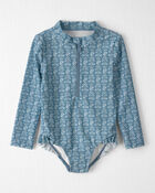 Toddler Girl Recycled Rashguard Swimsuit in Bloom Lagoon, image 1 of 5 slides