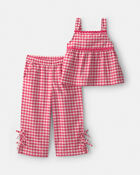 Toddler Girl 2-Piece Gingham Tank Top & Pant Set - Red, image 1 of 3 slides