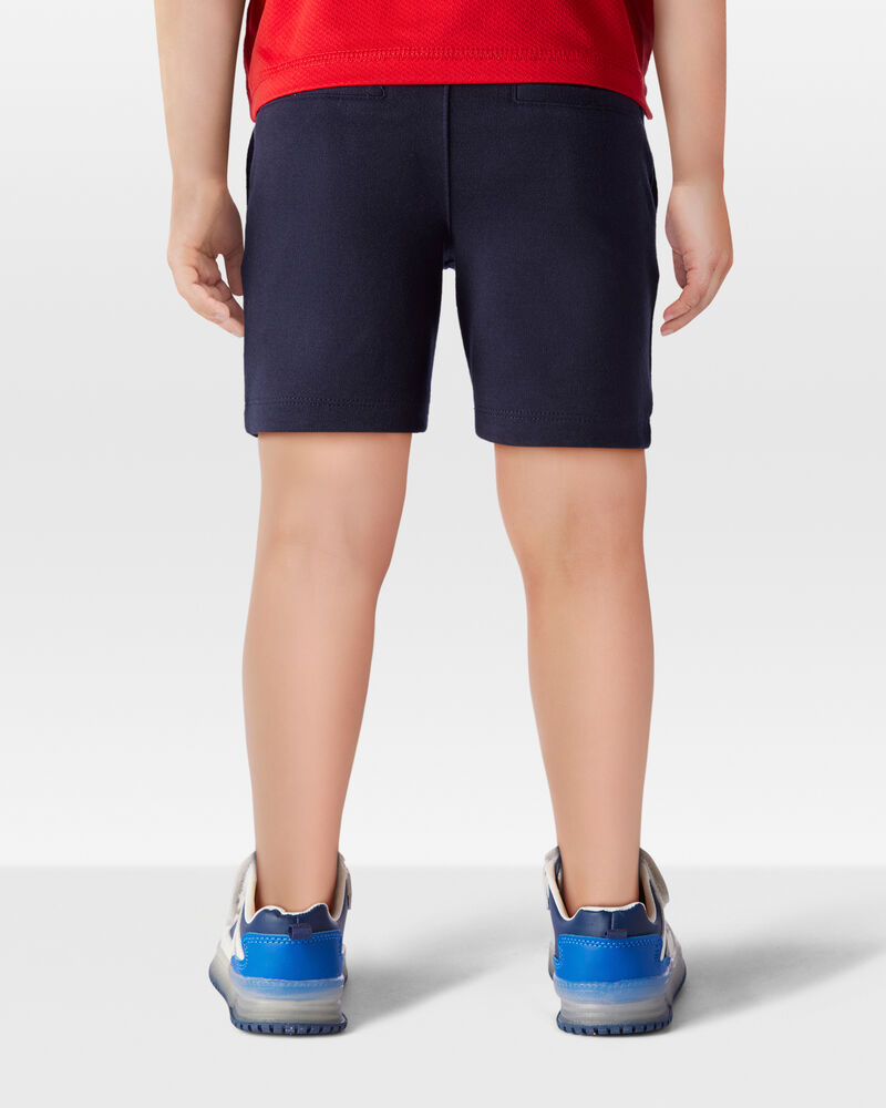 Toddler Girl Ponte Knit Uniform Shorts - Navy, image 3 of 6 slides