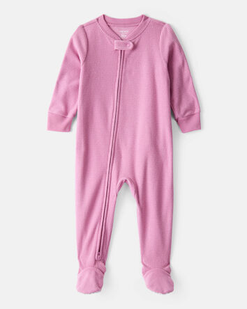 Toddler Girl Fleece Long-Sleeve Loose Fit 1-Piece Pajamas - Pink, 