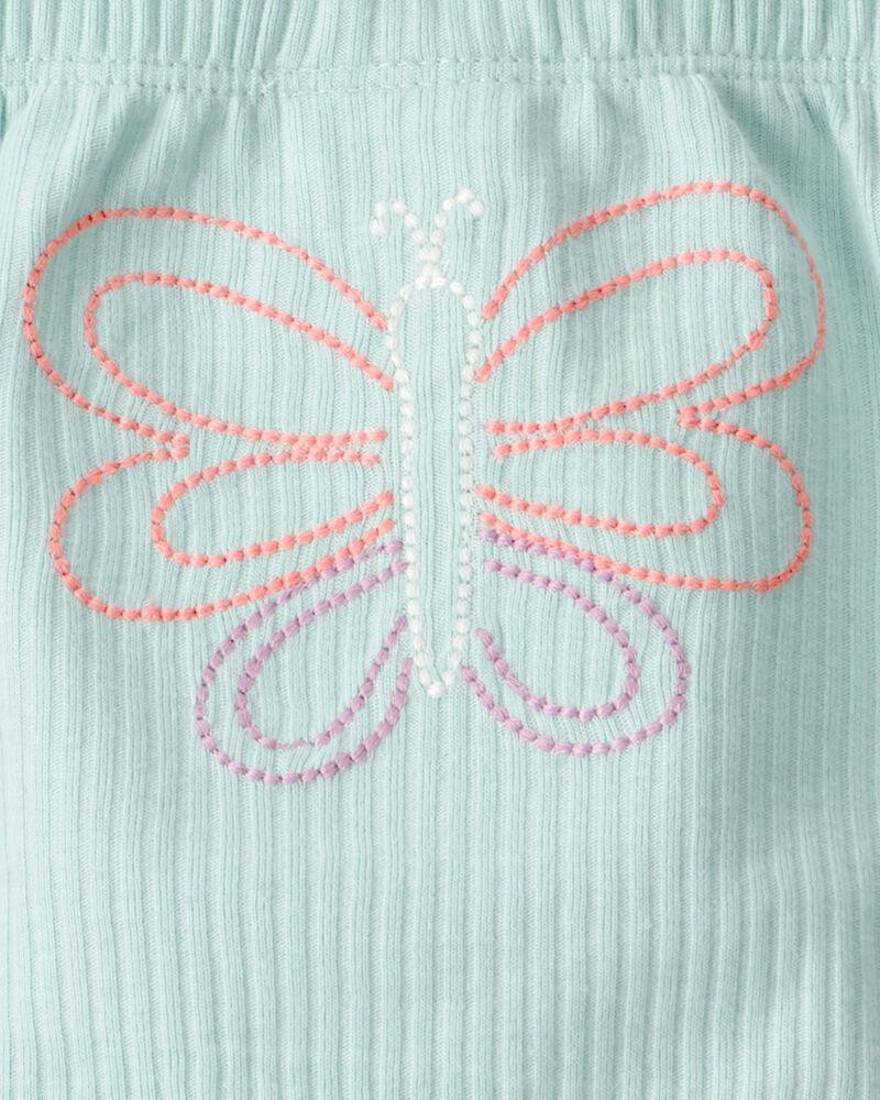 Baby Girl 3-Piece Butterfly Bodysuits & Pant Set - Blue/Ivory, image 3 of 6 slides