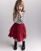 Toddler Girl Avenue Twirl&trade; Tiered Midi Skirt with Tulle - Red, image 5 of 7 slides