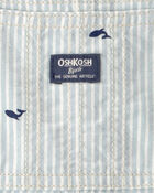Baby Boy Whale Striped Shortall - Green/White, image 3 of 4 slides