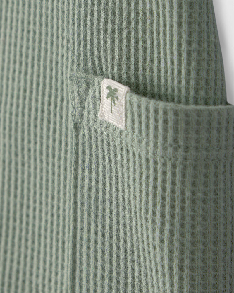 Baby Boy Waffle-Knit Sleeveless Romper - Green, image 2 of 4 slides
