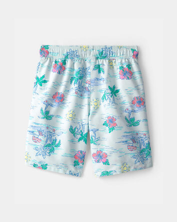 Boys Tropical Beach Swim Trunks - Blue, 