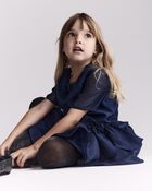 Toddler Girl Drop Waist Short-Sleeve Dress - Navy, image 3 of 6 slides