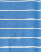 Toddler Boy PB&J Striped 100% Cotton Short-Sleeve Snug Fit 4-Piece Pajama Set - Blue/Brown, image 3 of 4 slides