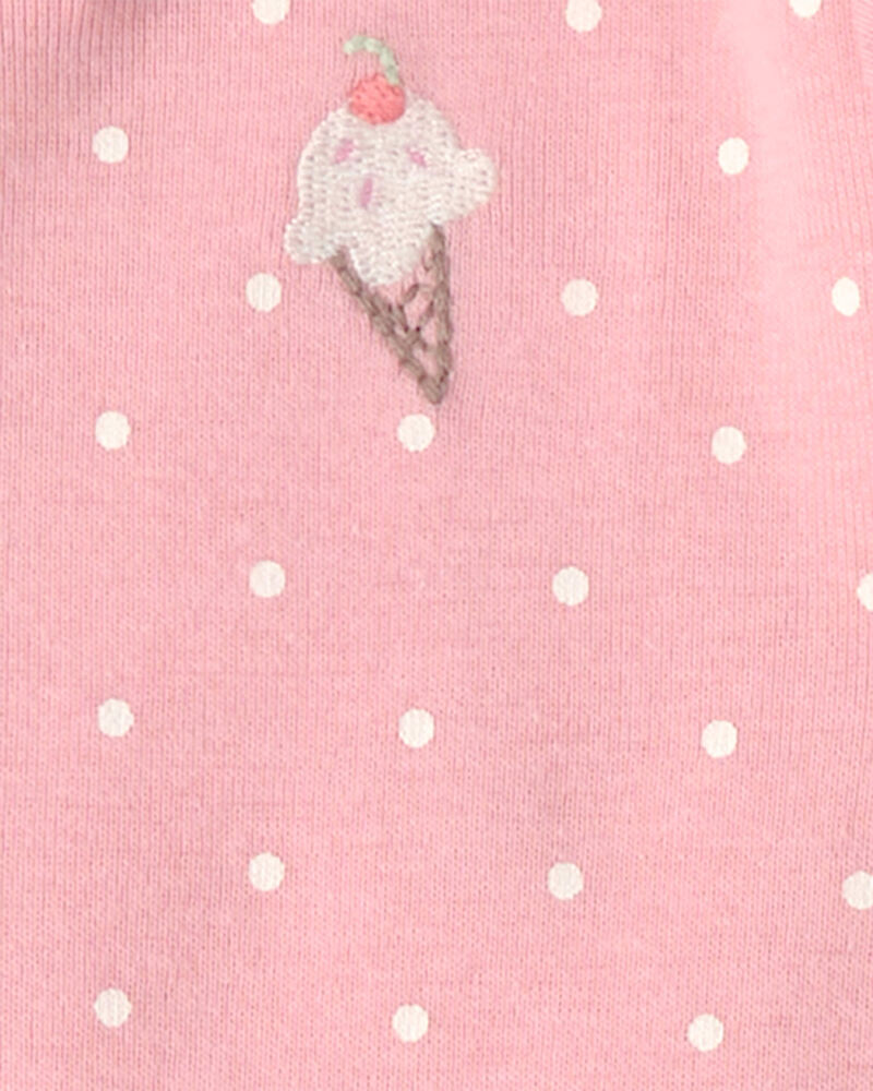 Baby Girl 2-Pack Ice Cream Truck 100% Cotton Snug Fit 1-Piece Pajama - Pink/Ivory, image 3 of 5 slides