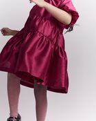 Toddler Girl Puff-Sleeve Tiered Party Dress - Pink, image 5 of 6 slides