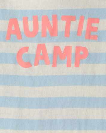 Baby 'Auntie Camp' Sleeveless Graphic Bodysuit - Blue/Ivory, 