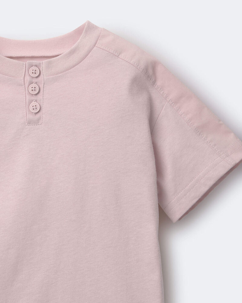 Toddler Henley Tee - Light Pink, image 4 of 6 slides