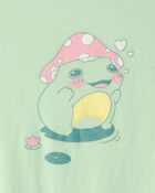 Girls Frog Graphic Tee - Green, image 2 of 3 slides