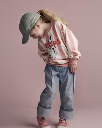 Toddler Cuffed Pant in Denim - Blue, 