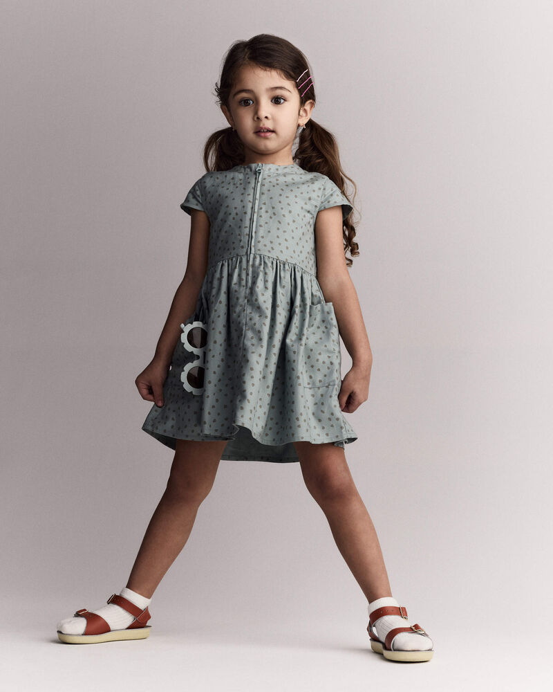 Toddler Girl Laura Dress with Pockets - Pale Blue, image 1 of 6 slides