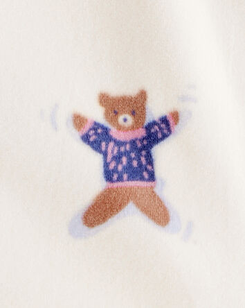Toddler Girl Snow Animals DreamPlush Snug Fit Long-Sleeve 1-Piece Pajamas - Ivory, 