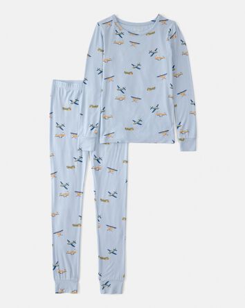 Boys Plane PurelySoft 2-Piece Pajama Set - Blue, 