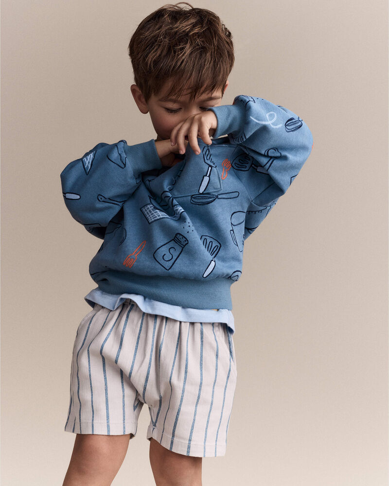 Toddler Baking Wide-Arm Pocket Sweatshirt - Blue, image 5 of 6 slides