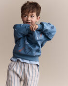 Toddler Baking Wide-Arm Pocket Sweatshirt - Blue, image 3 of 6 slides