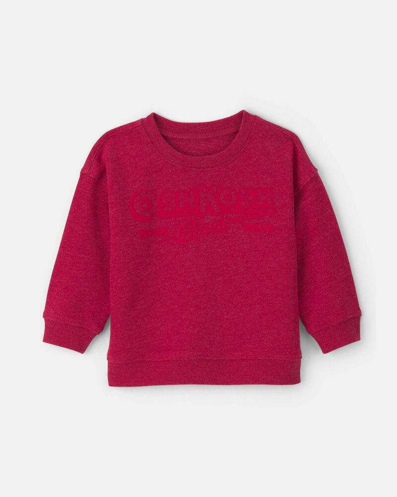 Baby Boy OshKosh Logo French Terry Pullover Sweatshirt - Red, image 1 of 4 slides