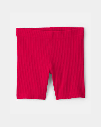 Toddler Girl Rib Bike Shorts - Red, 