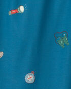 Toddler Boy Camp Short-Sleeve 2-Piece Pajama Set - Blue, image 5 of 6 slides