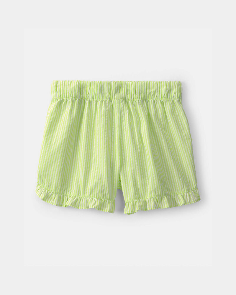 Girls Ruffle-Trim Shorts - Green, image 2 of 4 slides