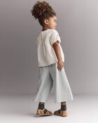 Toddler Girl Wide-Leg Drape Pant - Light Blue, image 4 of 7 slides