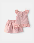Toddler Girl 2-Piece Eyelet Top & Skort Set - Pink, image 1 of 4 slides