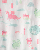 Girls 2-Pack Fairy Tale Dragon Loose Fit Night Gown - Blue/Ivory, image 4 of 5 slides